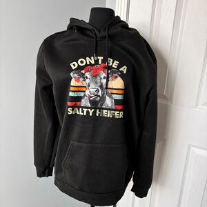 Cow Graphic‎ Hoodie Pullover Sweatshirt Don't Be A Salty Heifer